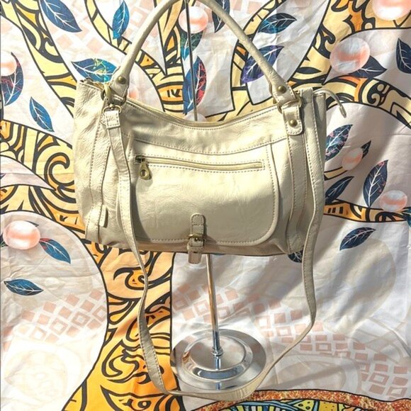 Relic Faux Leather Cream Textured Handbag - Picture 1 of 16
